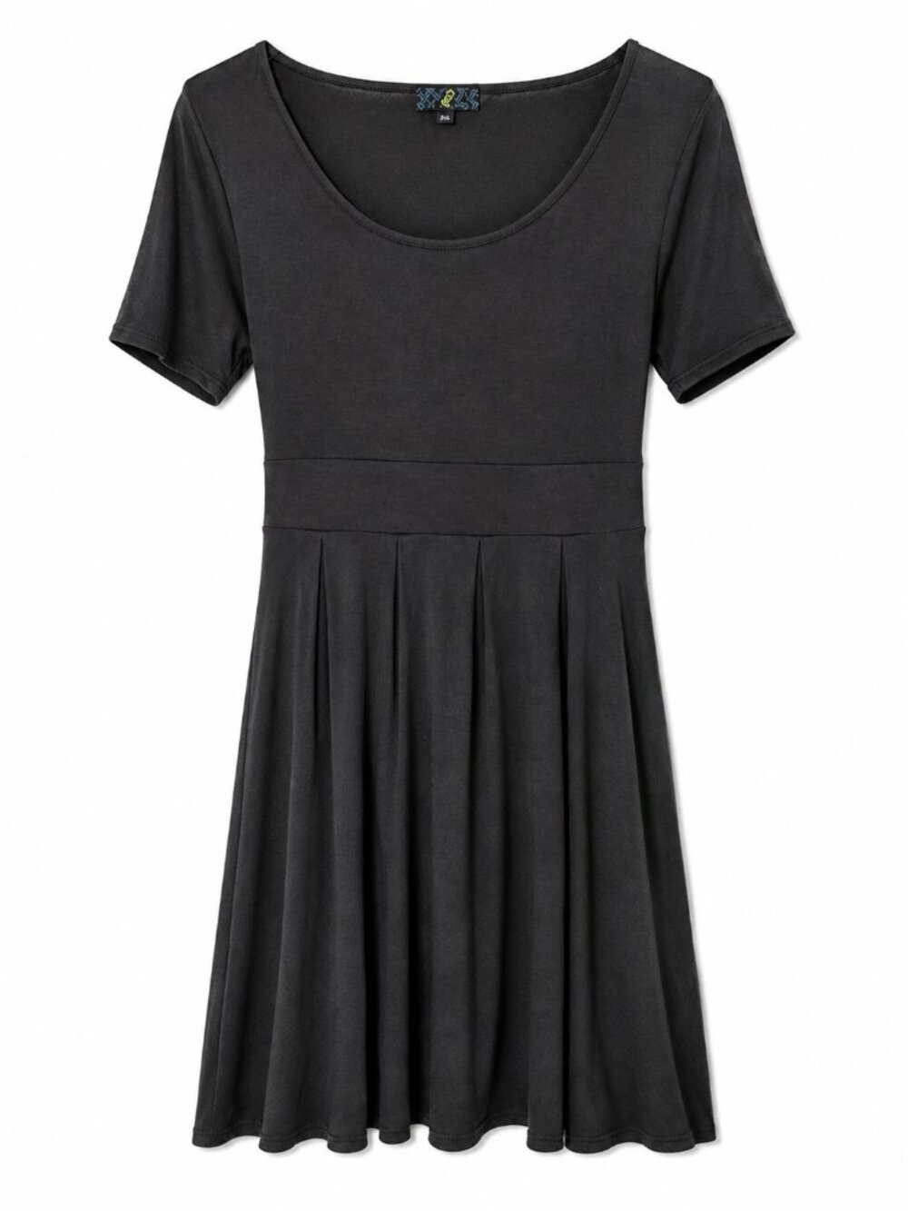 Classic Black Short-Sleeve Skater Dress